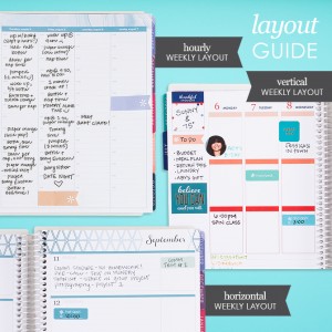 différents layouts hebdo chez Erin Condren